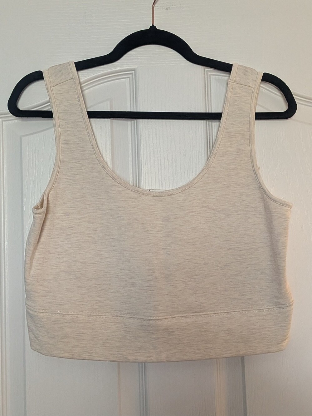 aerie OFFLINE Cream Fleece Crop Lounge Top